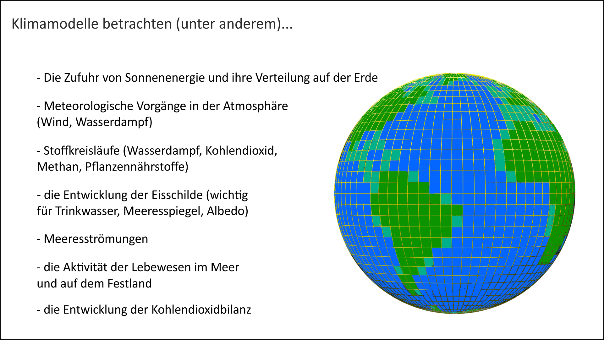 Welche Prozesse analysieren Klimamodelle?