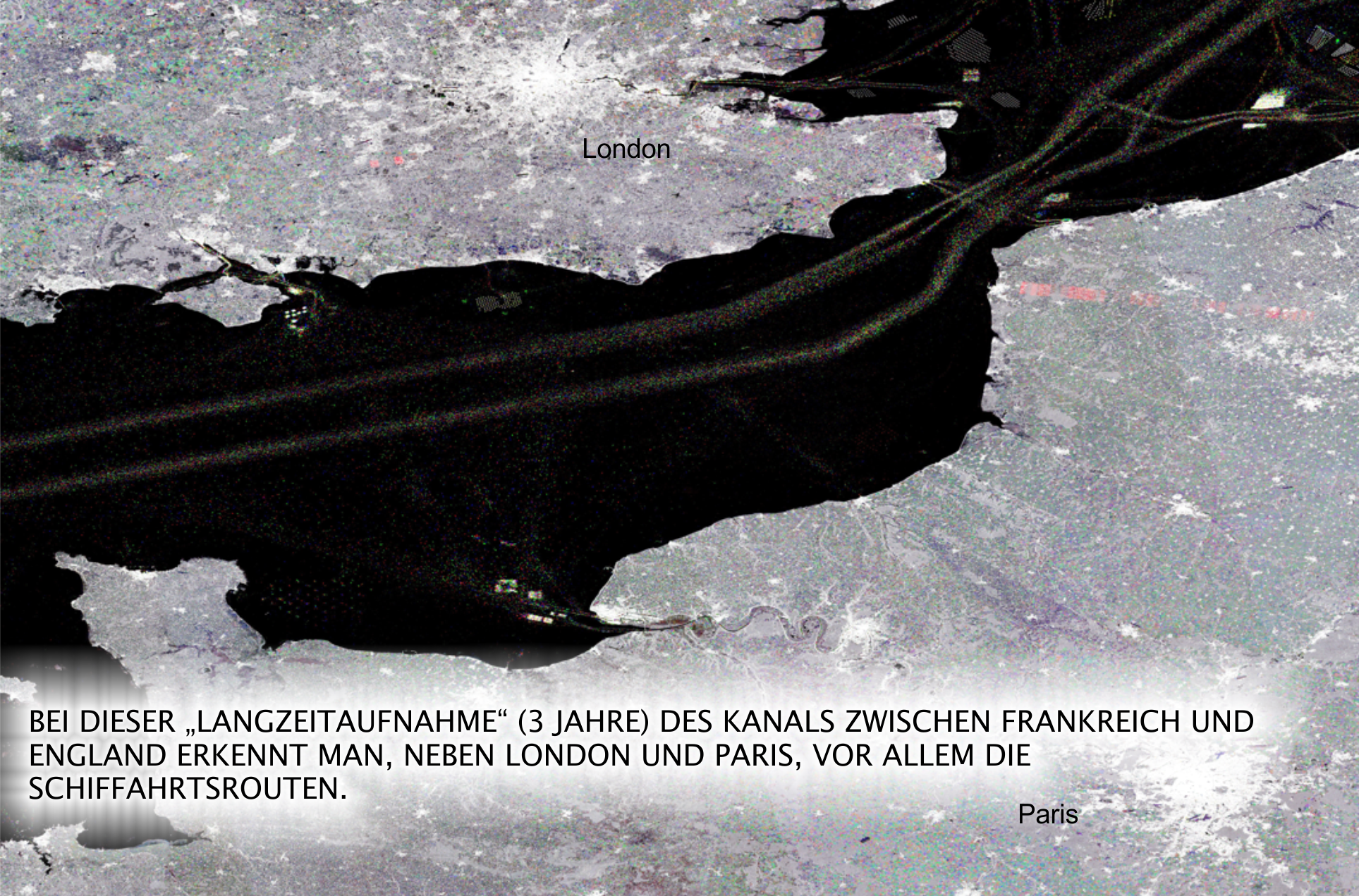 Satellitenbild: Schiffsverkehr im "Channel"