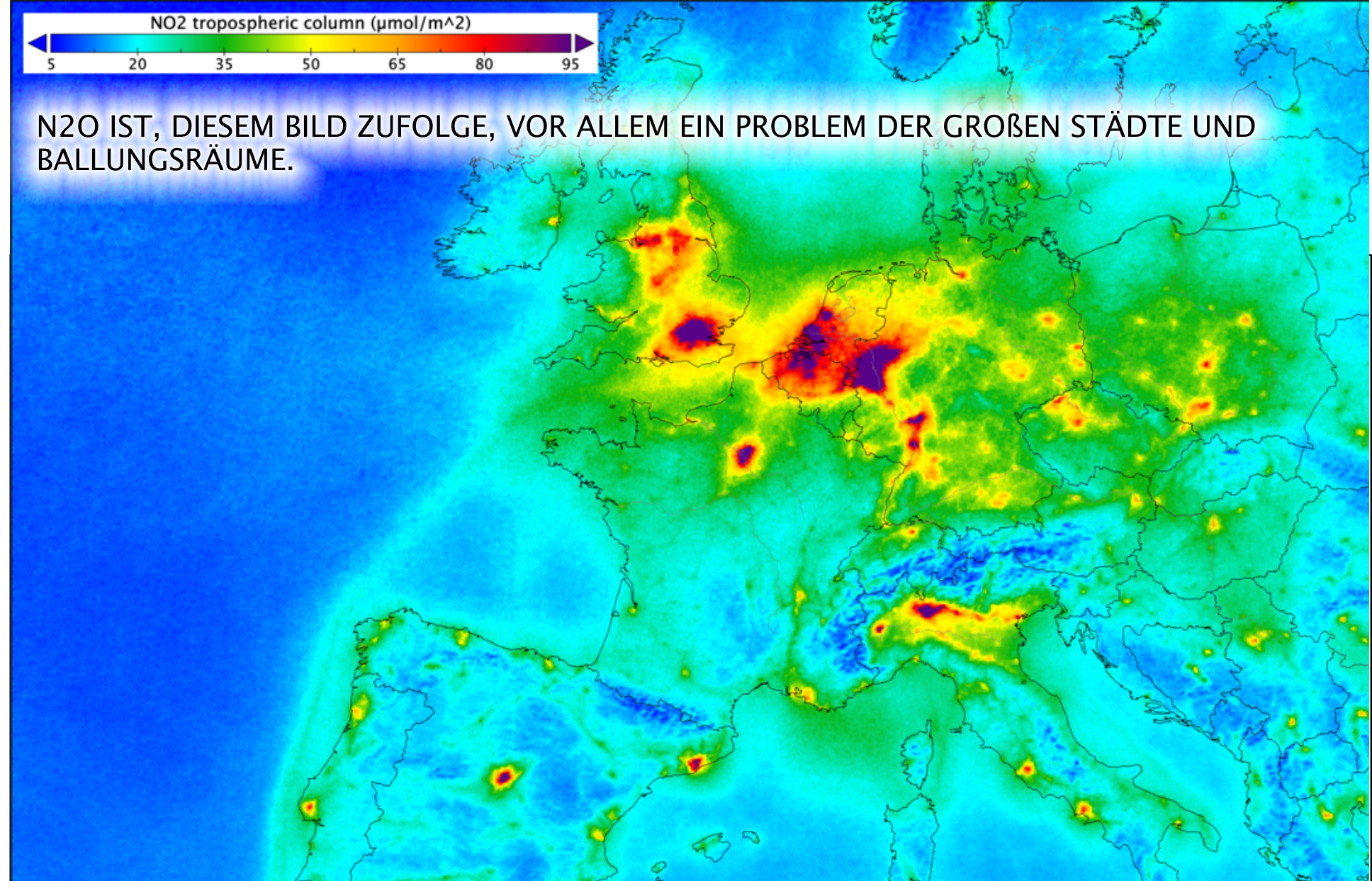 Satellitenbild: N2O in Europa